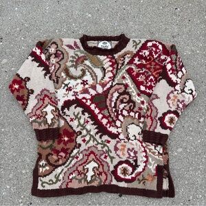 Vintage 90s Tiara Multicolor Knit Oversized Sweater